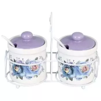 Набор банок Lavenir Сиреневый букет, 240 мл, керамика