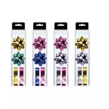 Набор бантиков и лент, 4 шт, 50 / 1840 мм, в ассортименте