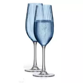 Набор бокалов для шампанского Columbia Синяя чаша, 2 шт, 260 мл, стекло