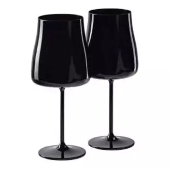 Набор бокалов для вина Crystalex Alex, 2 шт, 400 мл, стекло, чёрный