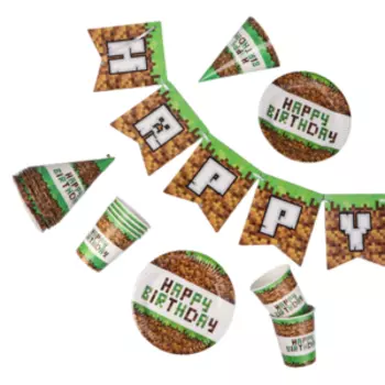 Набор бумажной посуды Страна Карнавалия С днем рождения, 19 предметов