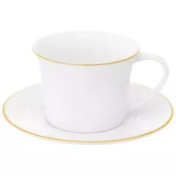 Набор чайный Elan Gallery Белая с золотом, 12 предметов, фарфор