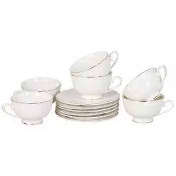 Набор чайный Lavenir Пломбир, 6 персон, 12 предметов, 210 мл, фарфор