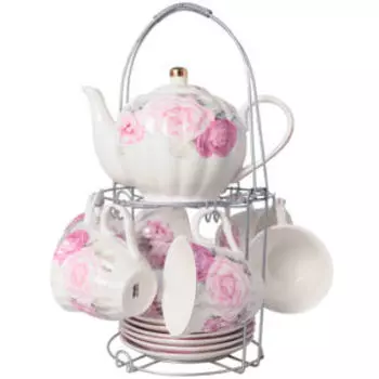 Набор чайный Lavenir подвесной, 6 персон, 13 предметов, фарфор, с чайником