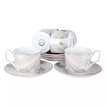 Набор чайный Marble, 12 предмета, 230 мл, фарфор