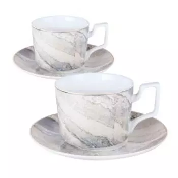 Набор чайный Marble, 4 предмета, 230 мл, фарфор