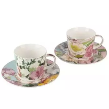 Набор чайный Nouvelle Home Flowers, 2 персоны, 220 мл, фарфор