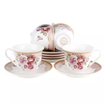 Набор чайный Роуз, 12 предметов, 200 мл, фарфор