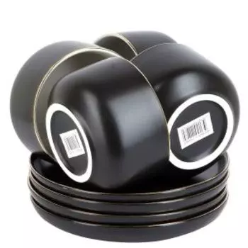 Набор чайный Royal line Night с ложками, 8 предметов, 350 мл, фарфор