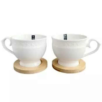 набор чайный Снежная королева 2/4пр, 280мл, керамика/бамбук