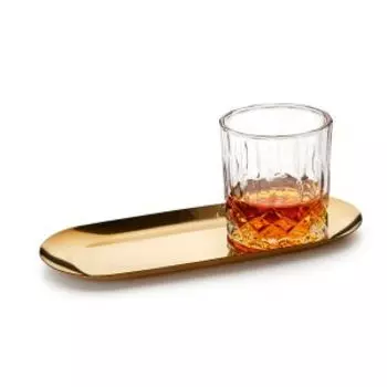 набор д/напитков APOLLO Teatro 1 стакан 350 мл.+поднос, стекло/сталь