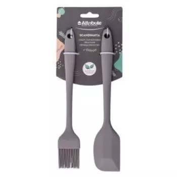 набор д/выпечки ATTRIBUTE GADGET SCANDINAVIA кисть+лопатка-шпатель,2 пр, 21 см, силикон, полипропилен