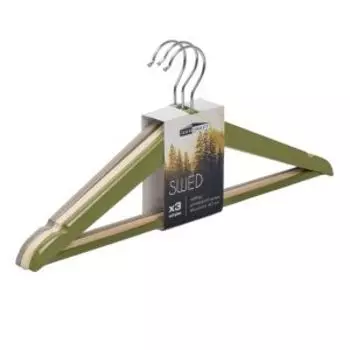 Набор деревянных вешалок для одежды Domcraft Swed с перекладиной, 3 шт