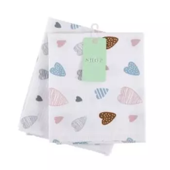 Набор для кухни FeelingsShop С любовью, 2 шт, 47х60 см, рогожка/вафля, 100% хлопок