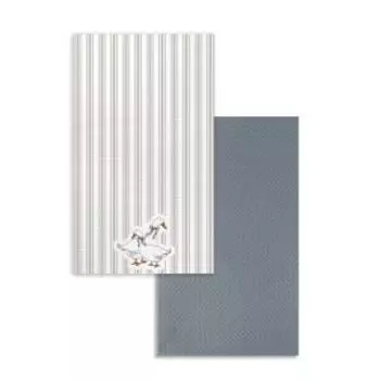 Набор для кухни Гуси полоса, 2 шт, 35х60 см, вафля, шелкография, хлопок