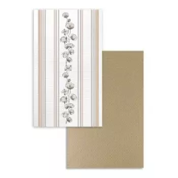 Набор для кухни Хлопок полоса, 2 шт, 35х60 см, вафля, шелкография, хлопок