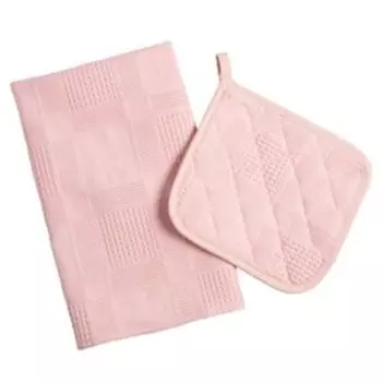 Набор для кухни Этель Natural series, 2 предмета, розовый, вафля