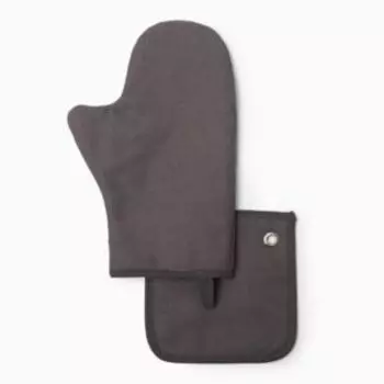 набор для кухни ЭТЕЛЬ: прихватка 17х17см, варежка 20х28см, лен 56%, хлопок.44% Freedom grey