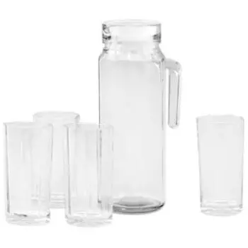 Набор для напитков, 5 предметов, стекло/пластик