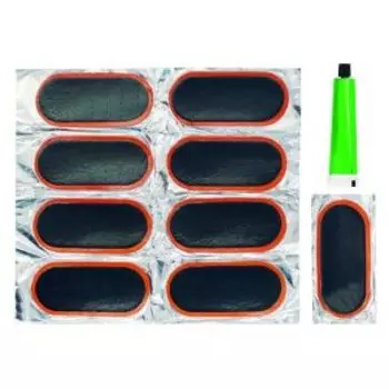 Набор для ремонта камер Топавто, резиновые латки 95х45 мм, 9 шт, клей