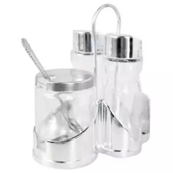 Набор для специй, 3 предмета, нерж. сталь/стекло