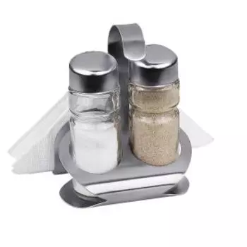 Набор для специй Aroma на подставке, 3 предмета, стекло/нерж.сталь