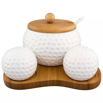 Набор для специй на подставке, фарфор