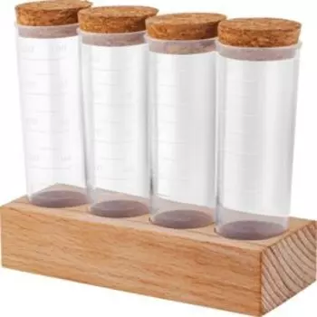 Набор для специй Sugar&Spice Rosemary на подставке, 4 шт, пластик/дерево