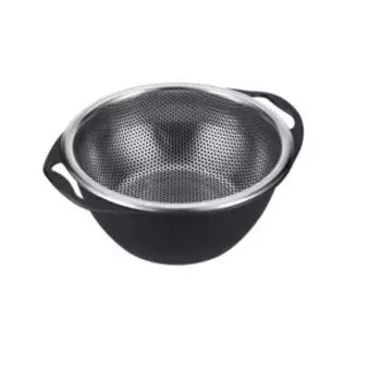 Набор: дуршлаг и миска с ручками, 19 см, нерж. сталь/пластик