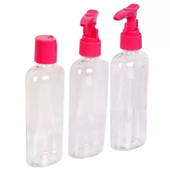 Набор флаконов для косметики Домовой 3 шт + косметичка ПВХ