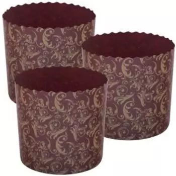 Набор форм для выпечки кулича, 3 шт, 9х9 см, бумага