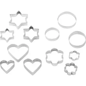 Набор форм для выпечки Mallony Torta, 12 шт, 4 дизайна, нерж. сталь