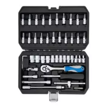 Набор инструмента слесарно-монтажный, Cr-V, 1/4, 46 предметов