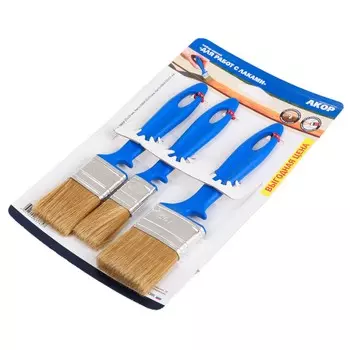 Набор кистей АКОР для работ с лаками, 25х10мм, 35х10мм, 50х12мм