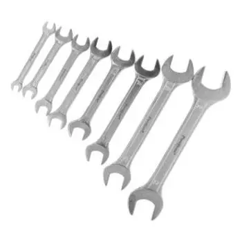 набор ключей гаечных рожковых Hobbi, 8 пр: 6х7, 8х10, 10х11, 12х13, 13х14, 14х15, 17х19, 22х24 мм