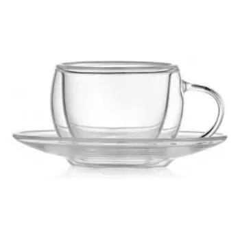 Набор кофейных пар Floral, 80 мл, 2 шт, стекло