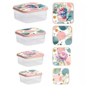 Набор контейнеров Phibo Пион, 4 шт, пластик