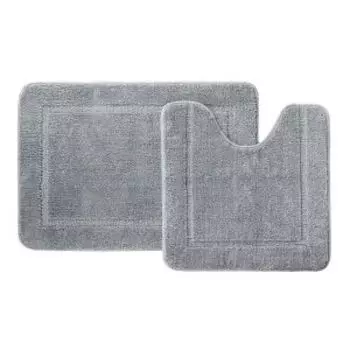 Набор ковриков для ванной комнаты Iddis PSET06Mi13, 65х45/45х45 см, микрофибра, серый