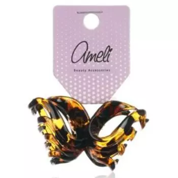 Набор крабов для волос Ameli, 2 шт, 7 см, коричневый глянец