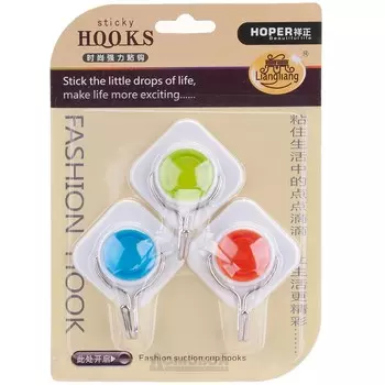 Набор крючков, 3 шт, пластик