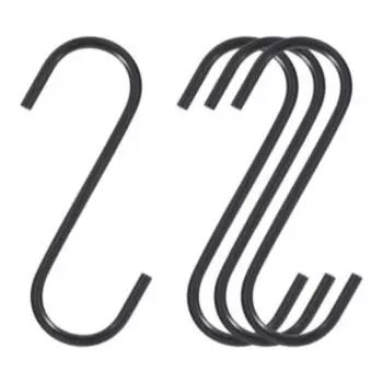 Набор крючков для рейлинга черные, 4 шт, металл