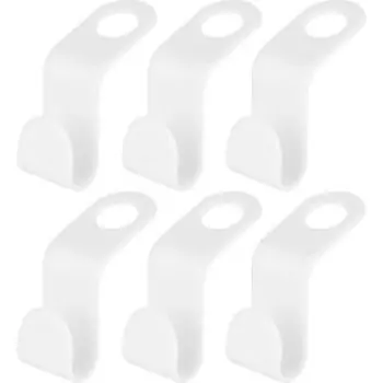 Набор крючков для вешалок Рыжий кот, 6 шт, 4.5 см, пластик, белый