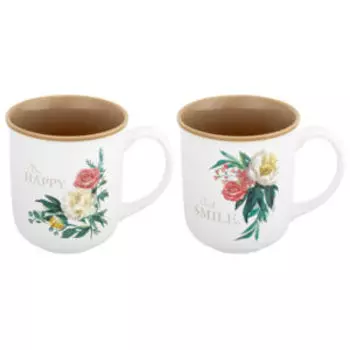 Набор кружек Be happy and smile, 2 шт, 400 мл, фарфор
