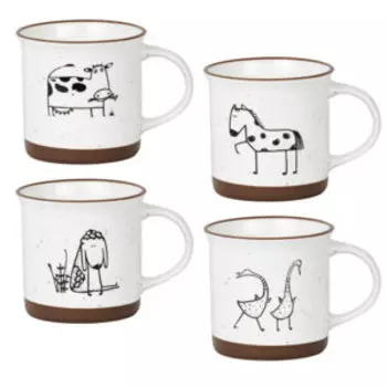 Набор кружек Esprado Aldea, 4 шт, 210 мл, фарфор