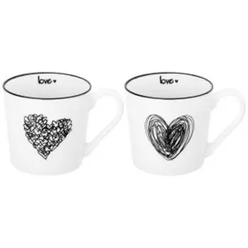 Набор кружек Love, 2 шт, 390 мл, фарфор