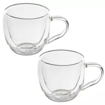Набор кружек с двойными стенками Aroma, 150 мл, 2 шт, стекло