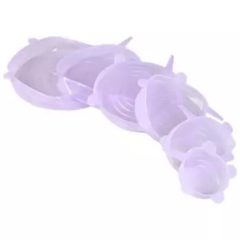 Набор крышек универсальных многоразовых, 6 шт, силикон