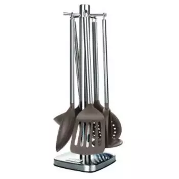 Набор кухонных аксессуаров TalleR на подставке, 6 предметов, нерж. сталь/нейлон