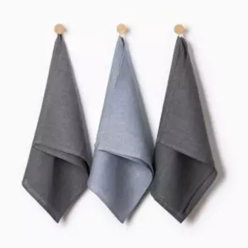 набор кухонных полотенец ЭТЕЛЬ 40х70-3шт, лён 100% Inspiration, серая гамма