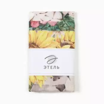 набор кухонных полотенец ЭТЕЛЬ 45х60см - 3шт, репс 167г/м2, хл.100% Букеты